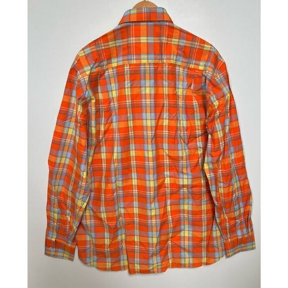 NWT Paul & Shark Yachting Button Down Dress Shirt Orange Plaid Men’s size XL - Picture 3 of 11